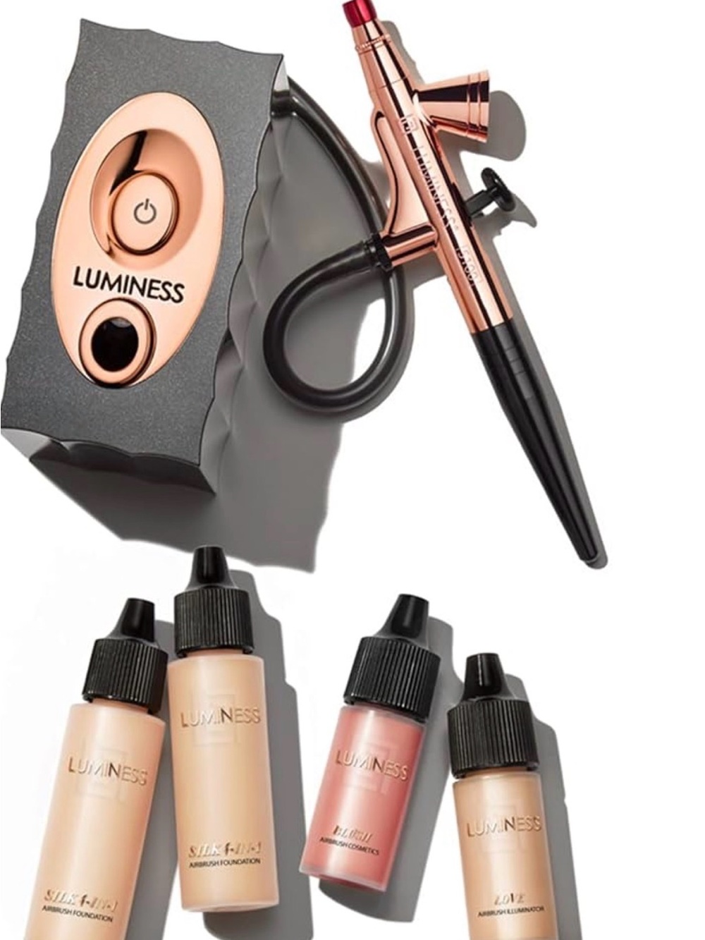 Luminess Rose Gold Airbrush Makeup Kit, l’m including some liquid foundation